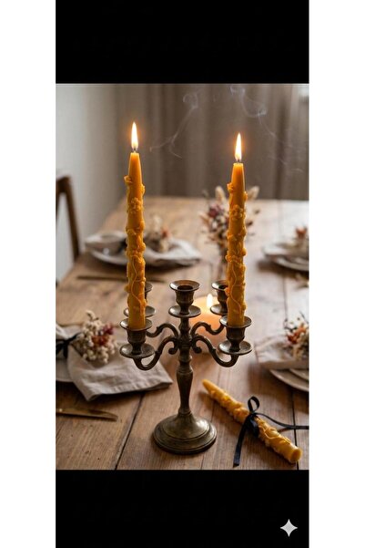 SCA CANDLE Dekoratif mum Şamdanlık Mum bahar Desenli 2 kili Turucu Renk