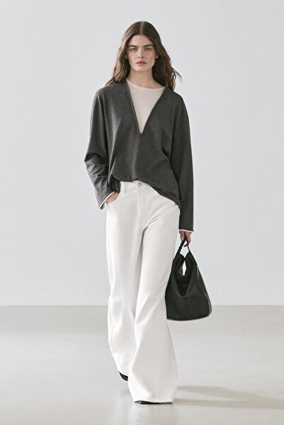 Massimo Dutti Pamuk karışımlı örme triko