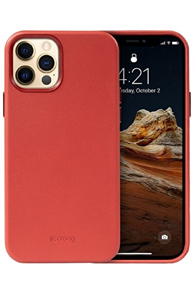 Crong Essential Leather - Σκληρή Θήκη Apple iPhone 12 Pro Max - Red