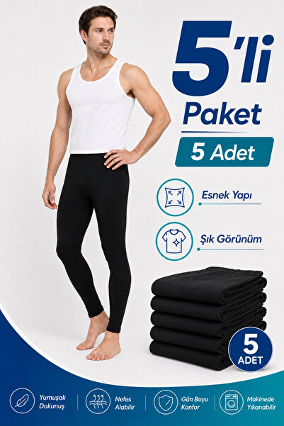 don-x |   Colanți termici de iarnă pentru bărbați, pachet de 5, NEGRI (5 BUCĂȚI)