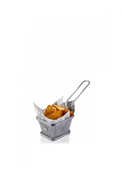 GEFU Mini cos de servire cartofi prajiti, Gefu, Inox, 10,5x9x6cm, Argintiu