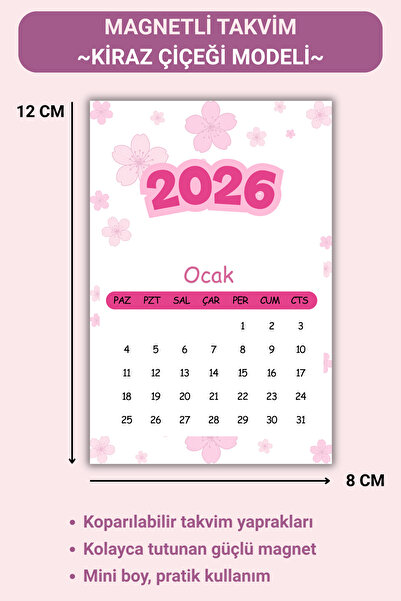 Mindpad 2026 Magnetli Mini Buzdolabı Takvimi - 8x12 cm Koparılabilir Yapraklı...