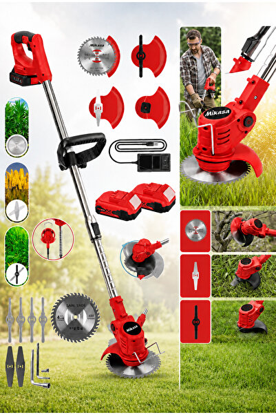 Mikasa Tools Japon 21 V 5 Ah Teleskopik Uzatmalı Kömürsüz Turbo Motor Çift Ak...