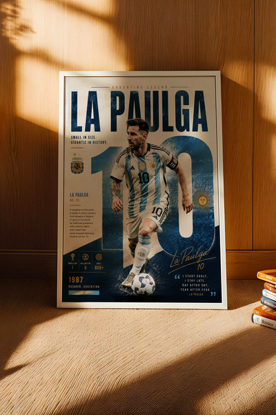 e2nova Messi Arjantin Çerçeveli Tablo Premium Futbolcu Tabloları Lüks Salon D...