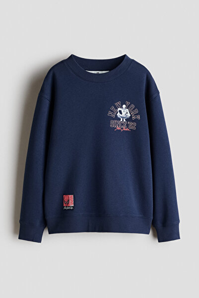 H&M Baskılı ve İçi Tüylü Sweatshirt