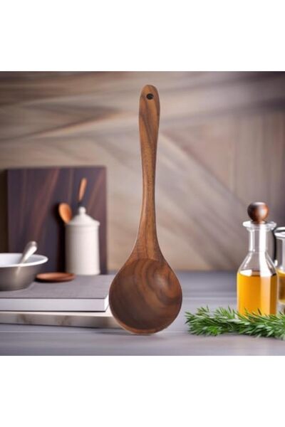 Yıldızan Hand Carved Serving Fork Made of Natural Acacia Wood 26cm |   , Dura...
