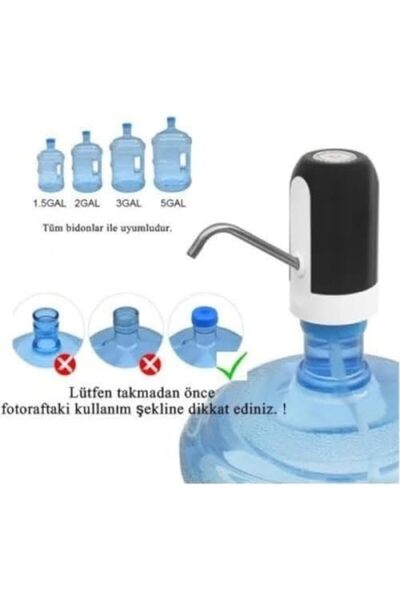 gka shop Damacana Pompası Şarjlı Tek Motorlu Otomatik Damacana Su Pompası: USB ile Kolay Şarj Edileb