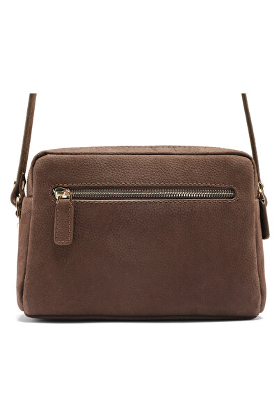 Orez Amber Women’s Genuine Leather Shoulder Bag with Adjustable Long Strap, Zip Closure and Gold-Tone Hardware – Black / Brown / Smoky