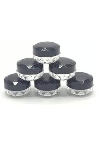 Yıldızan 6-Piece Acrylic Mini Jars with Lids, Cream Box, Travel Box, 931845