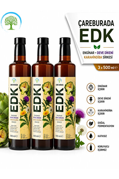 Çare Burada ÇareBurada EDK Sirke 500 ml 3 ADET | Enginar, Devedikeni, Karahin...