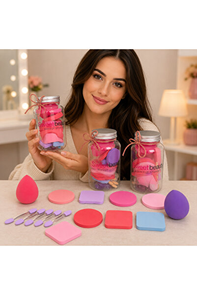 Sweetbeauty Set Profesional Bureți Machiaj Sweet Beauty FP-441N, 14 Piese (8+...