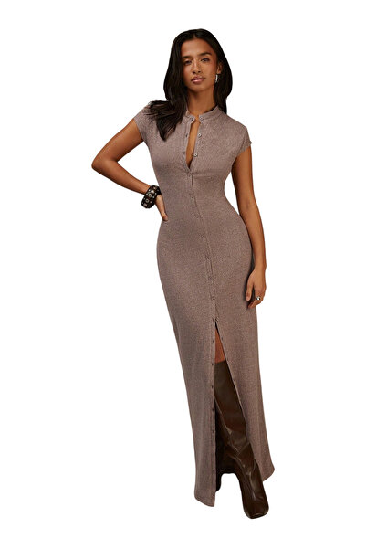 OEM Rochie casual pentru femei, culoare maro, marime XS