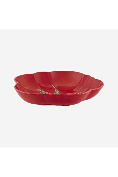 Bordallo Pinheiro Tomato Red Ceramic Deep Plate 25 cm