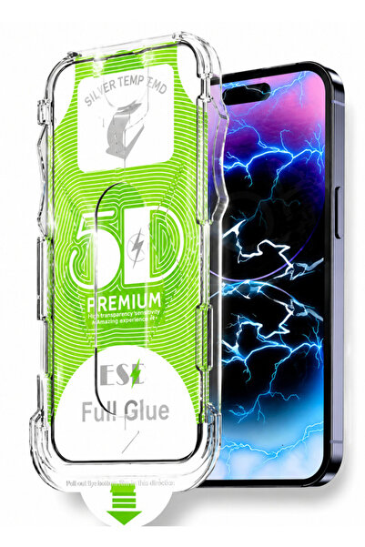 EDS Apple 5D Премиум Закален стъклен протектор с пълно залепване за iPhone 17...