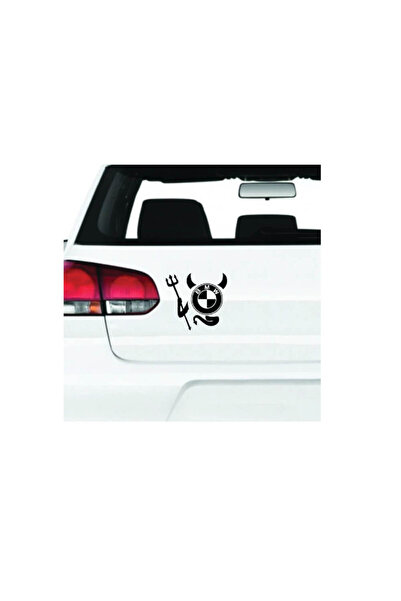 Amo-Stickers BMW Αυτοκόλλητο αυτοκινήτου Διάβολος 30εκ. Ασημί