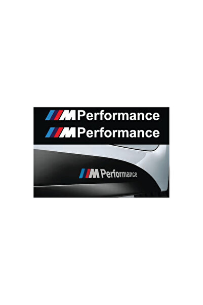 Amo-Stickers Σετ 2 αυτοκόλλητων BMW M Performance για κορυφή και βάση, Ασημί