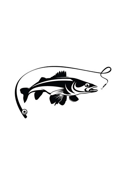 Amo-Stickers Sticker Auto Pescuit 6 25cm Alb