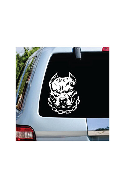 Amo-Stickers Стикер за кола  "Лош питбул " 45см Тъмно сив
