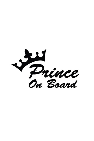 Amo-Stickers Sticker Baby on Board Prince 25cm Negru