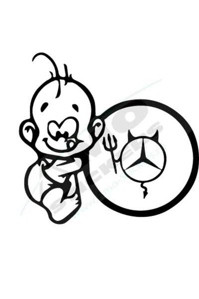 Amo-Stickers Sticker Mercedes baby 25cm Alb