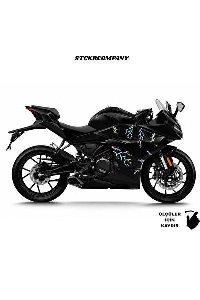 STCKRCO Şimşek Yıldırım Sticker 30X20 Folyo Kesim Evrensel Üniversal Desen Ka...