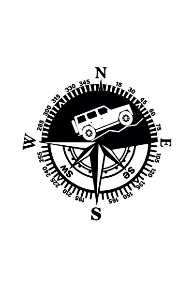Amo-Stickers Стикер Офроуд Компас Адвенчър 14 70см Тъмно сив