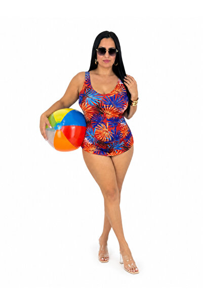 Eros Costum de baie pentru femei, mărime mare, cu decolteu în V, bretele groa...