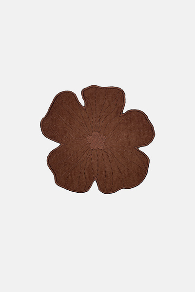 decofav Brown Petal Embroidery Edge Cocktail Napkin 1 Piece