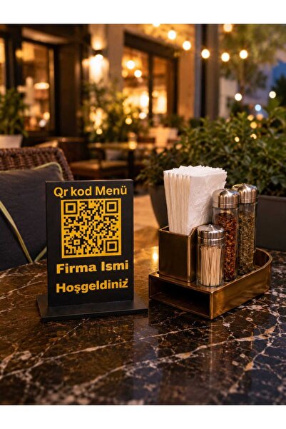 BGDStudioart QR Kod Menü Standı – Masa Üstü Restoran Kafe Menü Tutucu Tek Par...