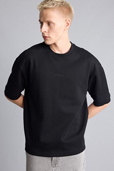 DeFacto Loose Fit Slogan Printed Short Sleeve T-Shirt H4836Ax26Au