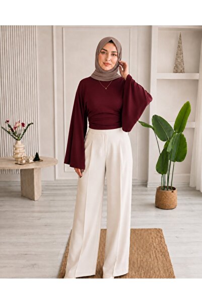 unika boutique Ženska bluza sa širokim rukavima i kratkim krojem