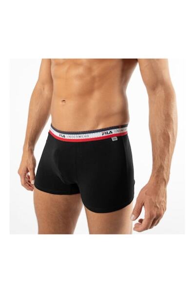 FILA Boxeri bărbătești cu bandă cu logo, negri