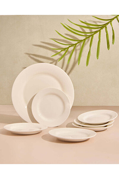 REDTAG White Plain Dessert Plate Set (7 Piece)