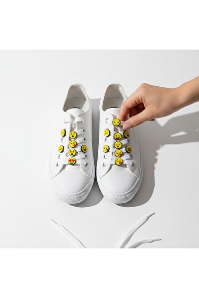 cowo 12'li Emoji Ayakkabı Bağcık Charm Seti | Geçmeli Sneaker Bağcık Aksesuarı