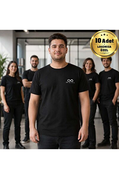 Bk Gift 10 قطع من التيشيرتات السوداء كبيرة الحجم خاصة بشعارك - تيشيرتات قطنية...