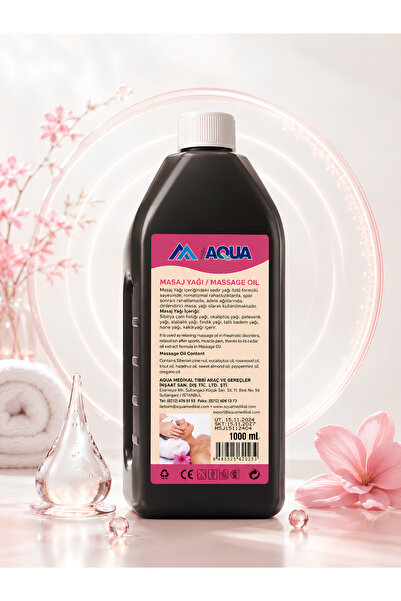 Aqua Med Masaj Yağı 1000 ML Kas Gevşetici Rahatlatıcı Romatizma Spor Sonrası ...
