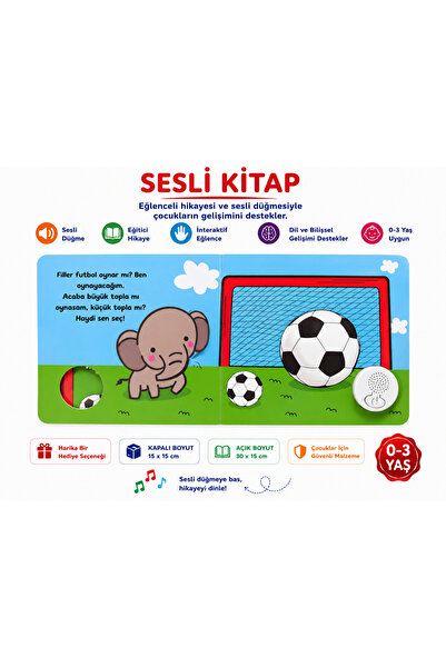 Şıp Çocuk FİL LİFO ÇOCUK SESLİ KİTAP EĞİTİCİ HİKAYE KİTABI