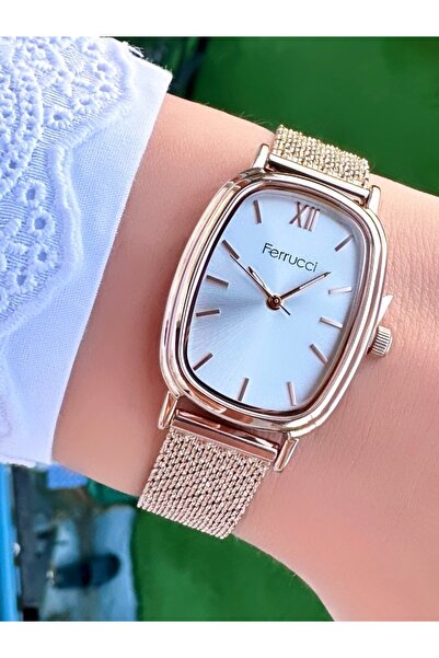 Ferrucci Women's Rose Gold Wicker Cord White Dial Wristwatch 2 Years Warranty
