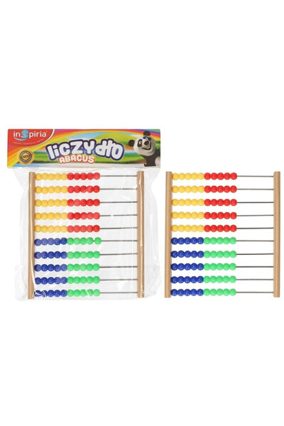 Inspiria Abac educational Liczydlo, din lemn, 10 randuri cu margele colorate,...