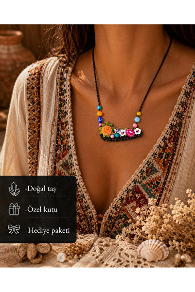 HER ŞEY NOTA www.herseynota.com Bohemian Fiorella Handmade Natural Stone Neck...