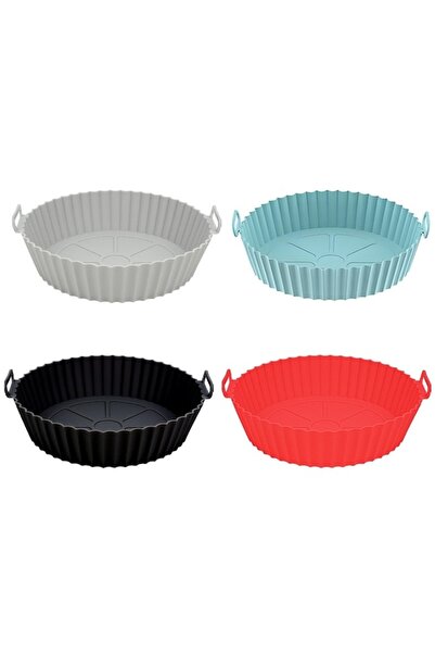 MACVI Set de 4 tăvi din silicon pentru friteuza cu aer cald — Gătit rapid și ...