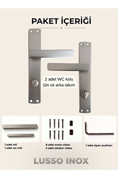 almital mobilya aksesuarları furniture accessories Mâner de ușă Lusso İnox cu...