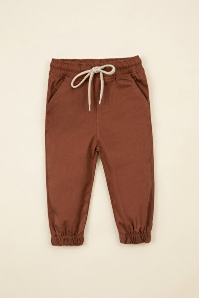 zumino Boys' Woven Jogger Pants with Elastic Waist and Tie Detail