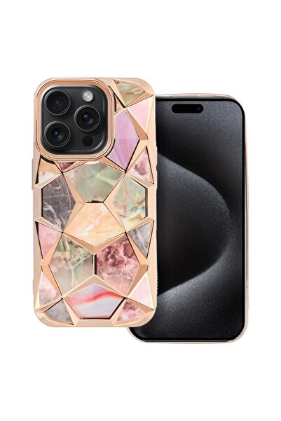 OEM TWINKI Υβριδική Διπλή Θήκη Μαρμάρου Χρυσή (iPhone 14 Pro)