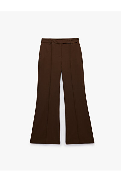 Koton Slim Fit Cepli Nervürlü İspanyol Paça Kumaş Pantolon