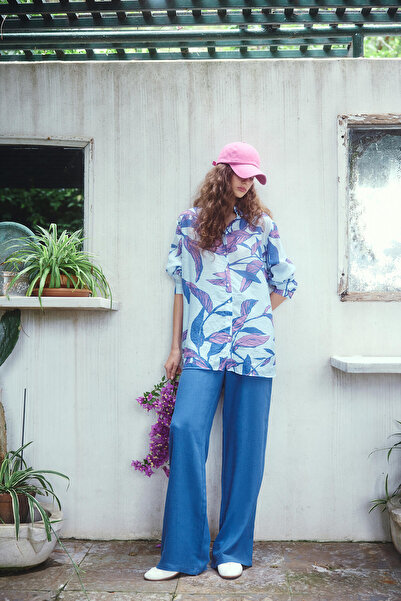 Touché Privé Tropical Patterned Oversize Shirt