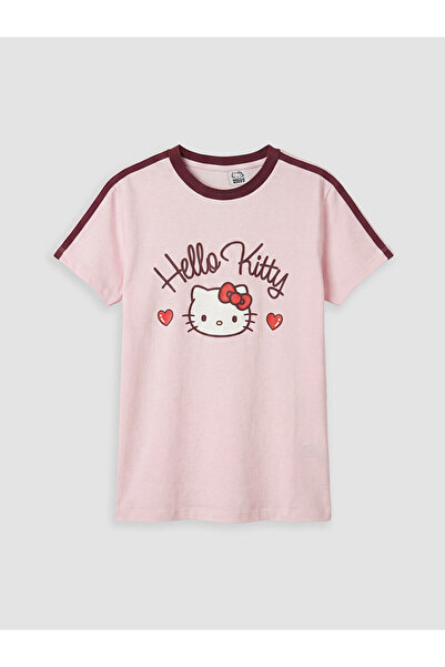 LC Waikiki Lcw Kids Pink Crew Neck Hello Kitty Printed Girls' T-Shirt