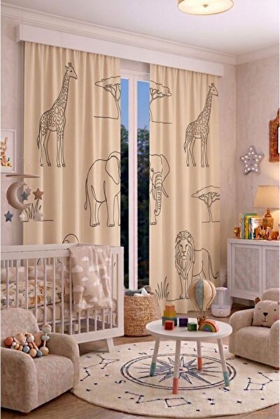 EFSANE PET ستارة خلفية لغرفة الأطفال الرضع مقاس 100 × 250 سم، ستارة غرفة أطفا...