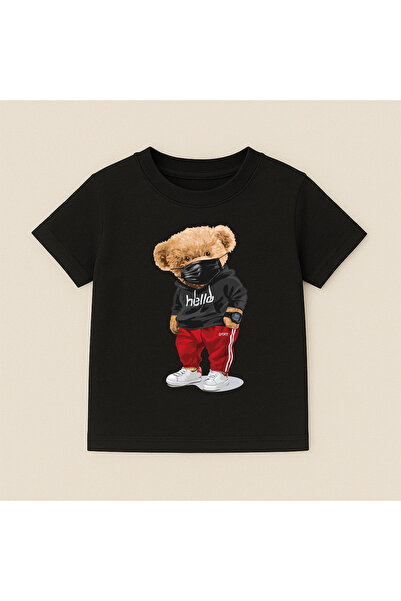 SVART WEAR Teddy Bear Printed Crew Neck Cotton Short Sleeve Kids & Youth T-Shirt