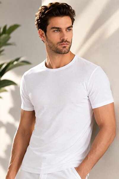 Pierre Cardin 100% Cotton White 2-Piece Ribbed Crew Neck Undershirt T-Shirt T...